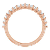 14K Rose 3/4 CTW Natural Diamond Anniversary Band